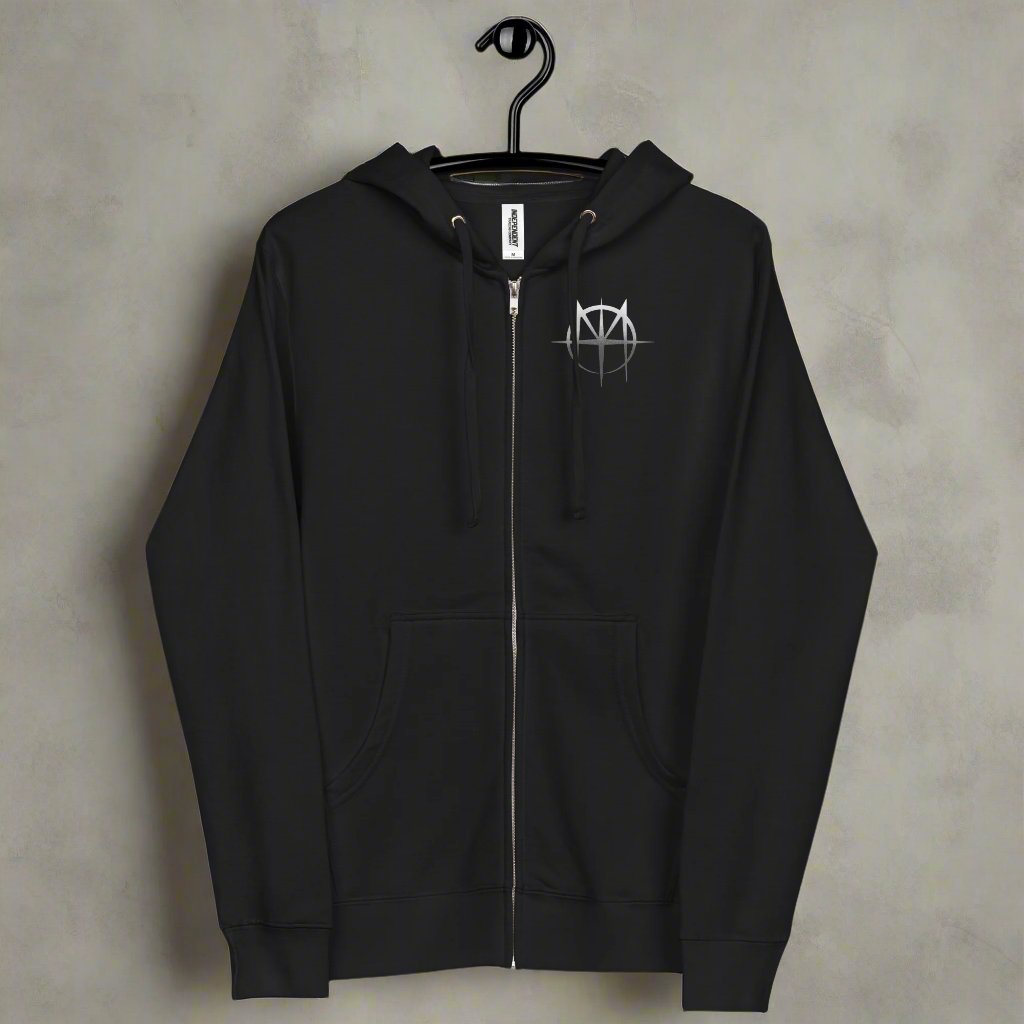 Unisex fleece zip up hoodie M Logo with MTM backprint