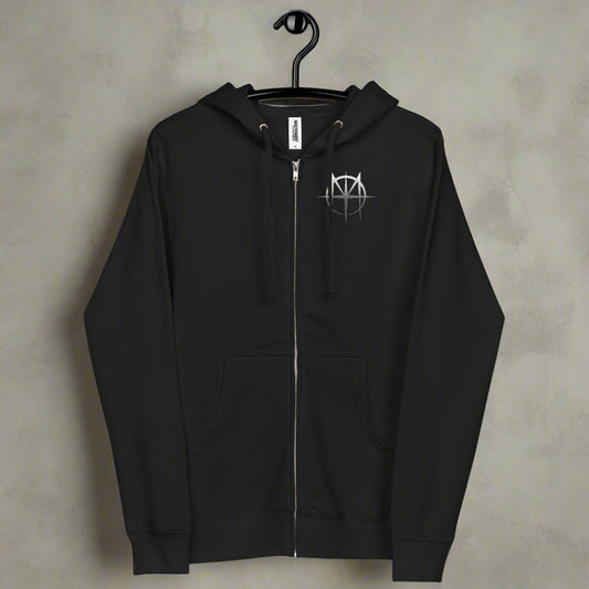Unisex fleece zip up hoodie M Logo with MTM backprint